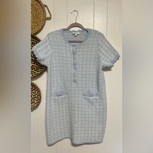 Free Assembly Women's Tweed Mini Sweater Dress with Short Sleeves size Large